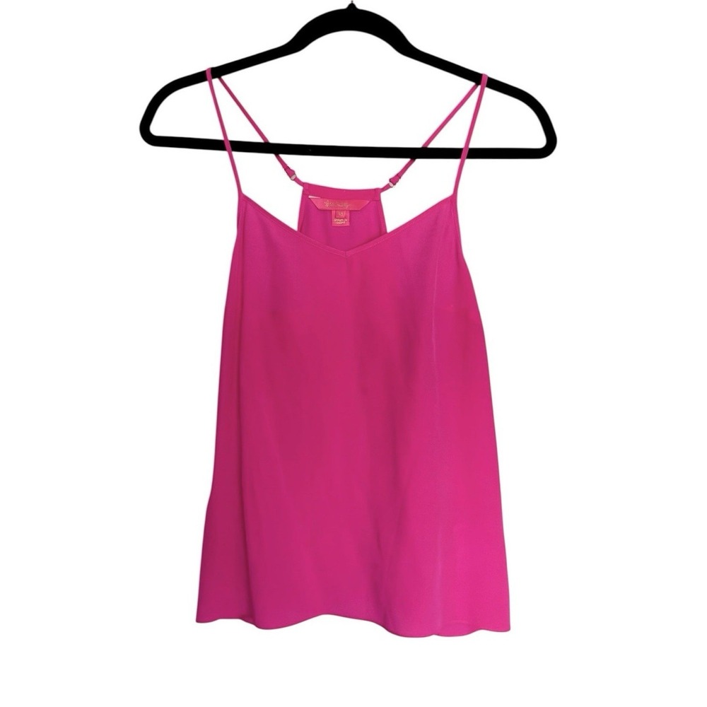 Lilly Pulitzer 100% Silk Hot Pink Tank Blouse Size XS
